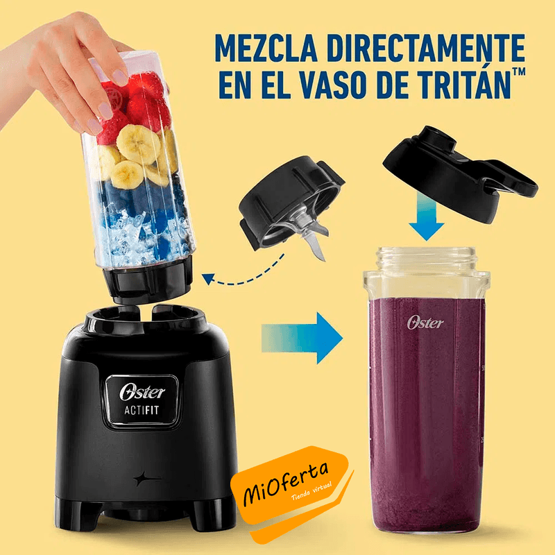 Licuadora Personal Oster ActiFit+, Sistema De Nutrición, Color Negro