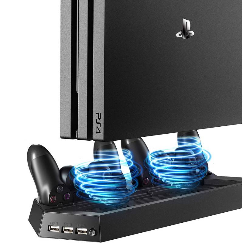 Base Cargador Mando PS4 Con Control Play4 Inalambrico Color Negro IMPORTADO
