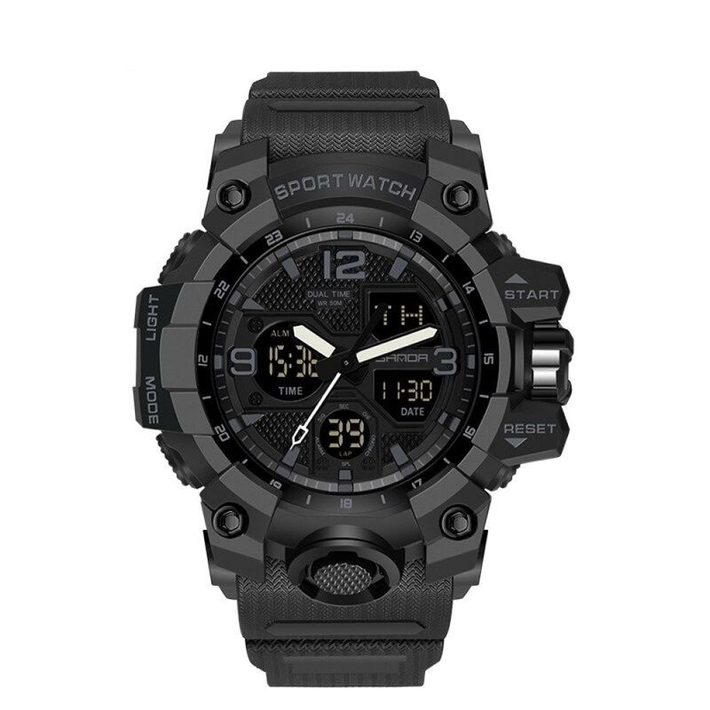 Reloj Hombre Deportivo SANDA 6030 Blanco Digital-Análogo