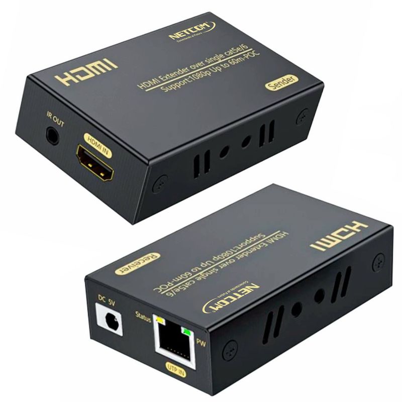 Extensor Hdmi A Utp Rj45 Cat5e Cat6 Extender Hasta 60 Metros