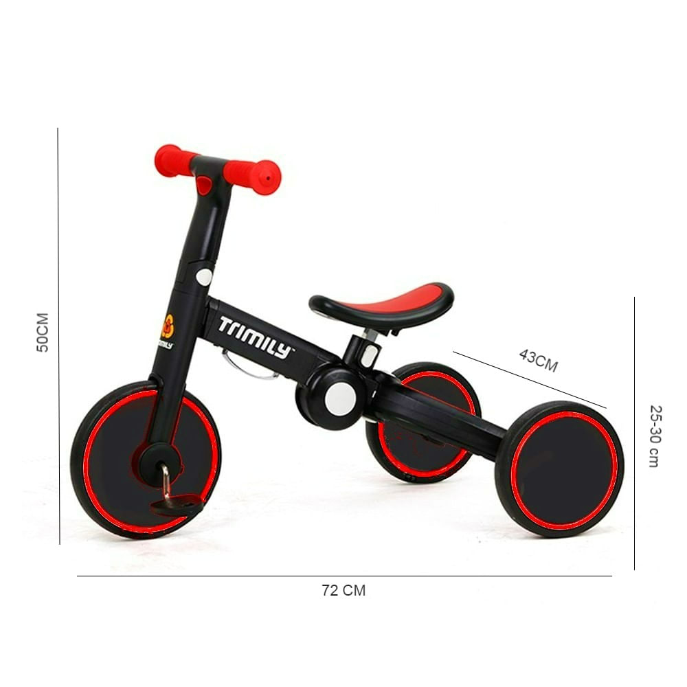 Bicicleta Infantil 3 en 1 Roja