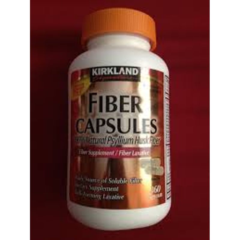 KIRKLAND SIGNATURE FIBER CAPSULES FIBER SUPPLEMENT FIBER LAXATIVE 360 cápsulas.