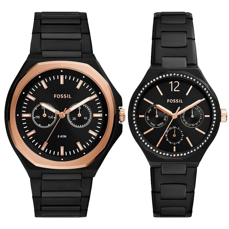 Reloj fossil negro online mujer