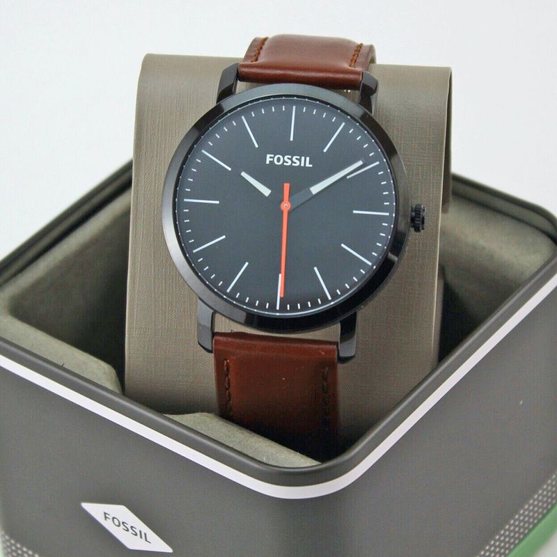 Reloj negro correa online marron