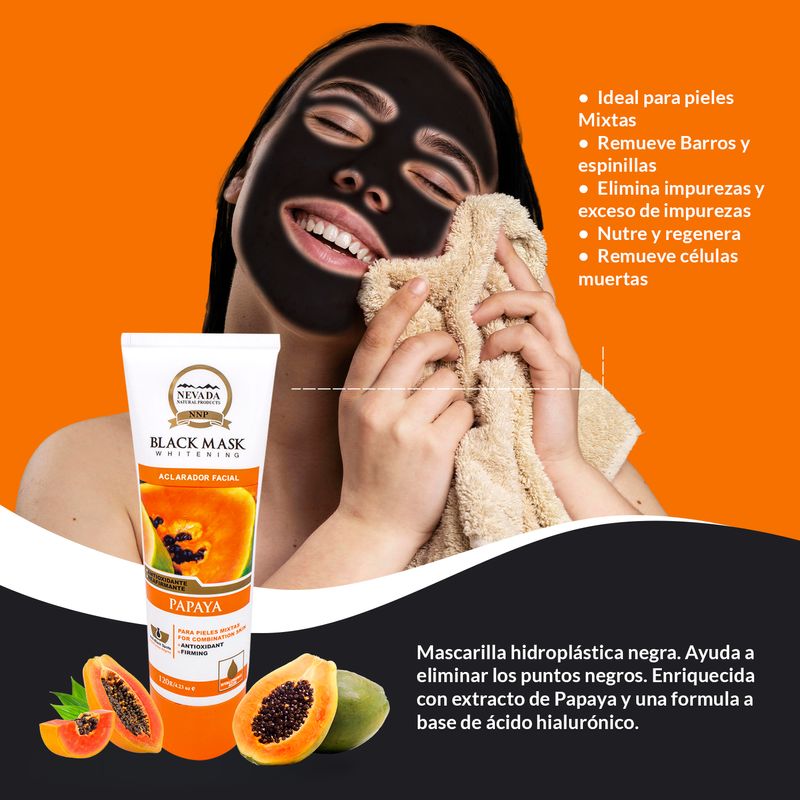 Mascarilla Negra Hidroplastica De Sábila 120gr Nevada Nevada