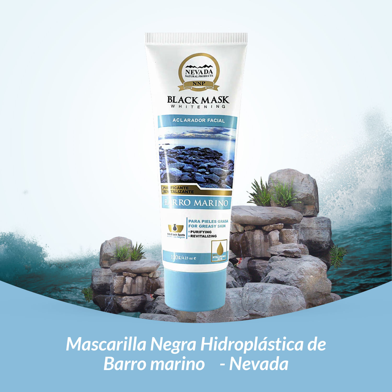 Mascarilla Negra Hidroplástica De Barro Marino 120gr Nevada