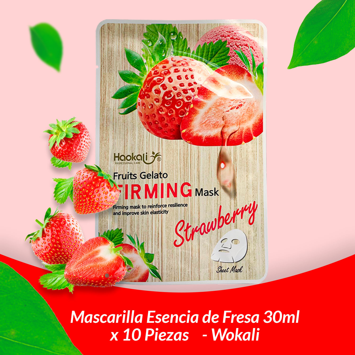 Mascarilla Esencia De Fresa 30ml X 10 Piezas Wokali