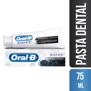 Pasta Dental Oral B 3D White Carbón Mineral Clean 75ml