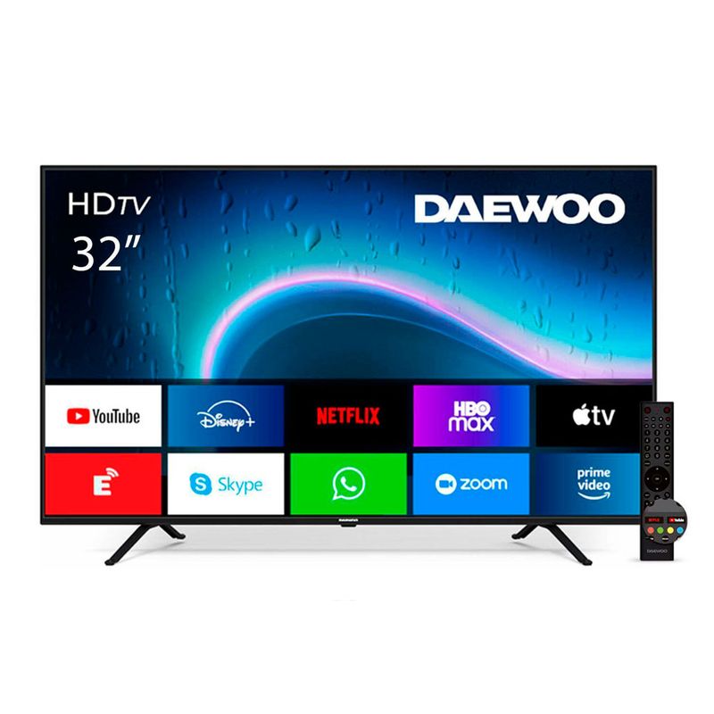Televisor Daewoo con pantalla LED de 24 pulgadas, imagen HD TV.