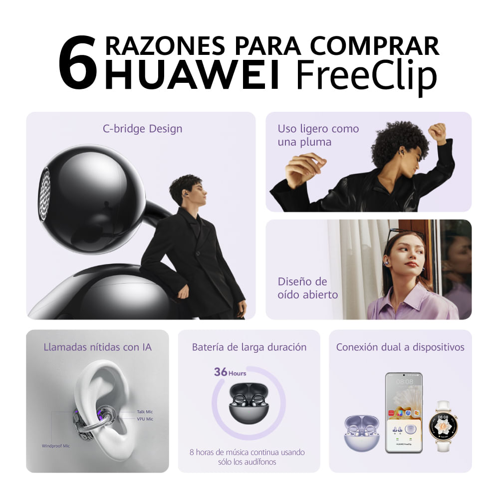 Huawei FreeClip, los auriculares inalámbricos más sofisticados por