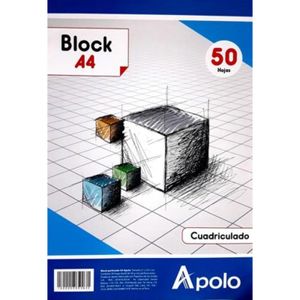 Block Apolo A4 Perforado Cuadernoriculado (50Hjs)
