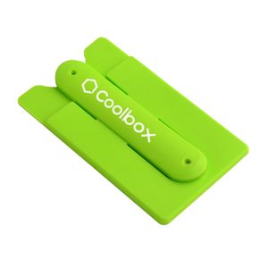 Soporte con tarjetero Coolbox CL-003 para celular, silicona, verde