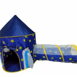 Castillo Carpa modelo  Cohete color  Azul  Armable, para Niños