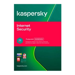 Antivirus físico Kaspersky Internet Security, Protección Bancaria y Contra Amenazas, VPN para PC, Celular y Tablet, 1 dispositivo, 1 año