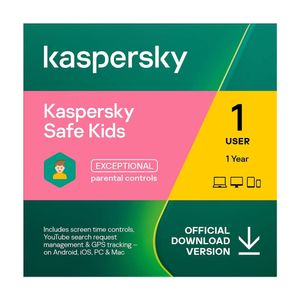 Antivirus digital Kaspersky Safe Kids, protección premium, 1 dispositivos, 1 año