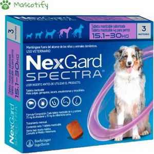 NEXGARD SPECTRA 15.1kg a 30kg x3 - Antipulgas y antiparasitario